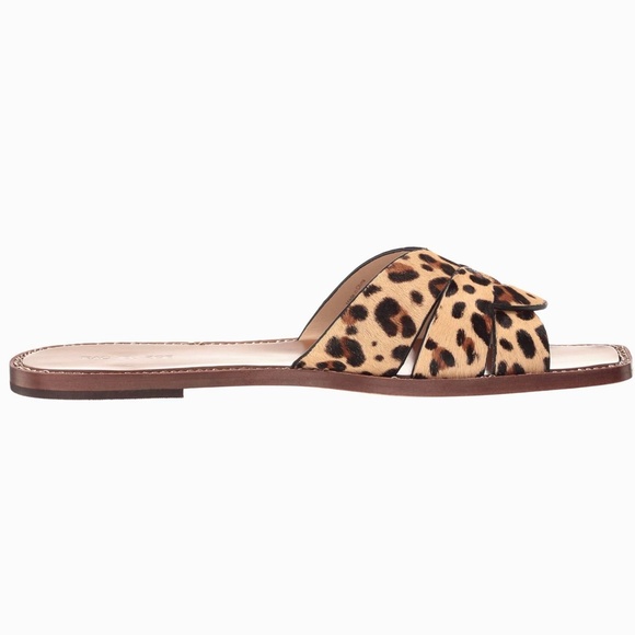 Rachel Zoe Farrow Cross Front Leopard Slides Sandals animal print mules flat 6.5 - Picture 9 of 14